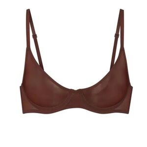Skims Ultra Fine Mesh Scoop Bra - Mahogany